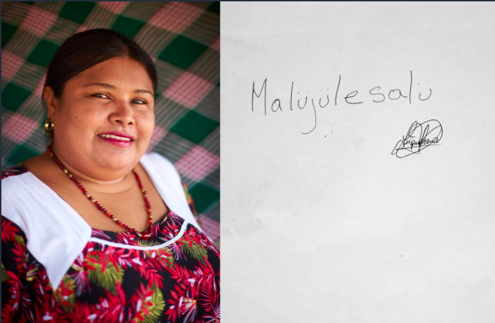 “Malüjülesat, los Wayuu somos sin frontera, sin división visible, sin separarse, sin quiebre”, Leiqui Uriana, Wayuu del clan Eirüku Siijono de la Alta Guajira. Primera indígena cineasta del país #retratos #mujeresindígenas  bit.ly/RetratosMujere…