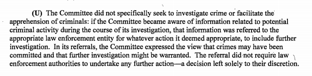 2/ This was a counterintelligence (hereinafter "CI") investigation, not a criminal one. The SSCI confirms that the Mueller Report had to *leave out* all CI content. Here, if criminal conduct seemed present the SSCI issued a DOJ referral and did not make such claims in the report.