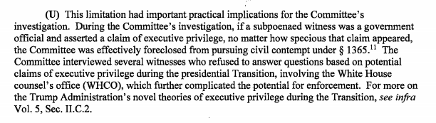 1/ Early on, on pg. 3, the SSCI establishes how difficult it was to access the evidence it wanted—and how much of that evidence it couldn't get because of executive-branch (i.e. Trump-directed) obstruction in the form of specious resistance to subpoenas.