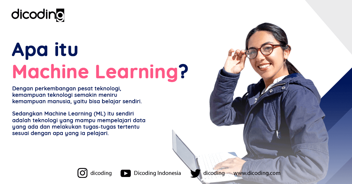 dicoding's tweet photo. Buatmu yang mau kenalan dgn machine learning, simak artikel #dicodingblog ini 👇
Machine Learning ini 1 dari 7 cabang ilmu Artificial Intelligence
Teknologi machine learning (ML) adalah mesin yang dikembangkan untuk bisa belajar dengan sendirinya tanpa arahan dari penggunanya https://t.co/RLm1HaADGg