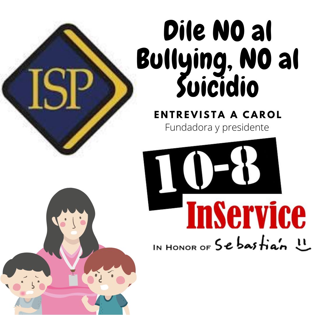 10_8InService's tweet image. Únete al movimiento. Sigue la conversación. Webinar: Dile NO al Bullying, NO al Suicidio. 
Entrevista de @isppr a Carol Kohn- fundadora y presidente de @10_8InService
Facebook LIVE  y Zoom

us02web.zoom.us/j/86841907664