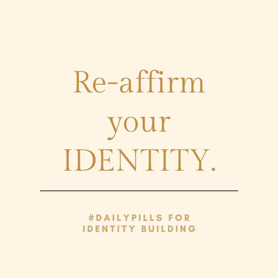 #Dailypillsquotes #identitybuilding #SelfAwareness #reaffirmation 

Hello Friend,
So yesterday, we answered the question, 'WHO AM I?'

Now, the things you wrote down on your notepad, I'll love you to re-affirm them by reading it to yourself before you step out for the day.