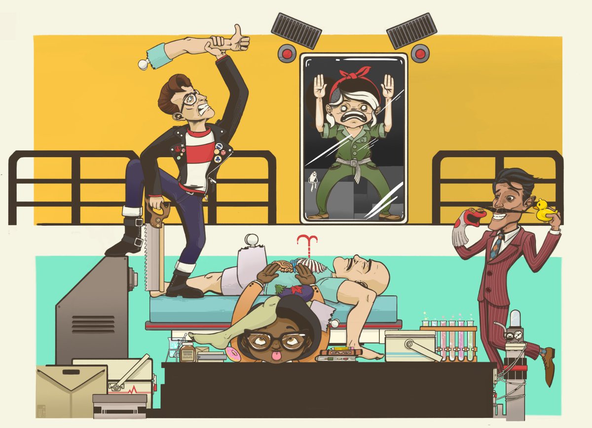 Inspired by watching <a href="/Sock_22/">Sock</a> @0Reed1 <a href="/ConfusedDevil1/">ConfusedDevil</a> and <a href="/Kiwion/">Kiwo</a>  play @surgeonsim 
surgeon simulator 2 
the whole thing had me in stitches