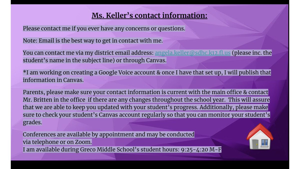 It’s almost time for Virtual Open House (Thursday, 8/20/20). Who’s going to be on the Zoom Open House?
Noon = 6th grade, 1pm = 7th grade, 2pm = 8th grade 

NJHS students, I’ll be in touch about a month after school starts to set up a Zoom meeting. Hope you all had a great summer!