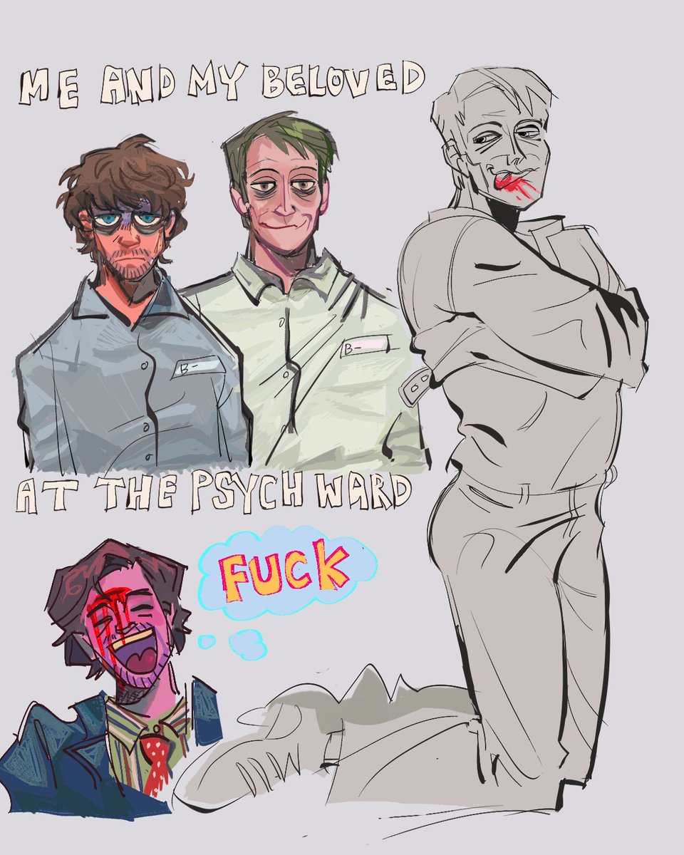 manic doodles after work. prison hannibal and will make me act a FOOL they are somethin else #Hannibal 