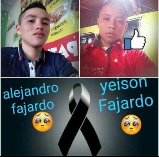 gilbertovelasc2's tweet photo. Y siguen las masacres d nuestros jóvenes en Colombia, anoche en la cordillera de el paria departamento del Caùca fueron acribillados a tiros los hermanos Fajardo oriundos del Caquetá, @IvanDuque  ponga en cuarentena las Águilas Negras https://t.co/9HWLSQ2YpT
