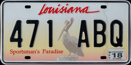 #40: Louisiana. The lowest-ranked of the faded photorealistic background plates. None are great but Louisiana’s is clearly the worst. And the cursive state name doesn't work great, either (that goes for you, too, California and Tennessee).