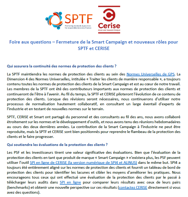 CERISE (@cerisespm) on Twitter photo 📣Fermeture de la <a href="/SmartCampaign_/">Smart Campaign</a> – réponses à vos questions ! Téléchargez notre FAQ et tenez-vous informés des prochaines actualités ▶️cerise-spm.org/blog/faq-ferme…
#FinanceInclusive #PerformanceSociale #SPI4 #ProtectionClient 📣Fermeture de la <a href="/SmartCampaign_/">Smart Campaign</a> – réponses à vos questions ! Téléchargez notre FAQ et tenez-vous informés des prochaines actualités ▶️cerise-spm.org/blog/faq-ferme…
#FinanceInclusive #PerformanceSociale #SPI4 #ProtectionClient