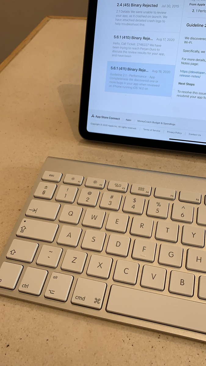 PerjanDuro's tweet image. What a way to start the day! Being rejected for uploading a build in Testflight for iOS 14 @appMoneyCoach. #beta #widgetkit