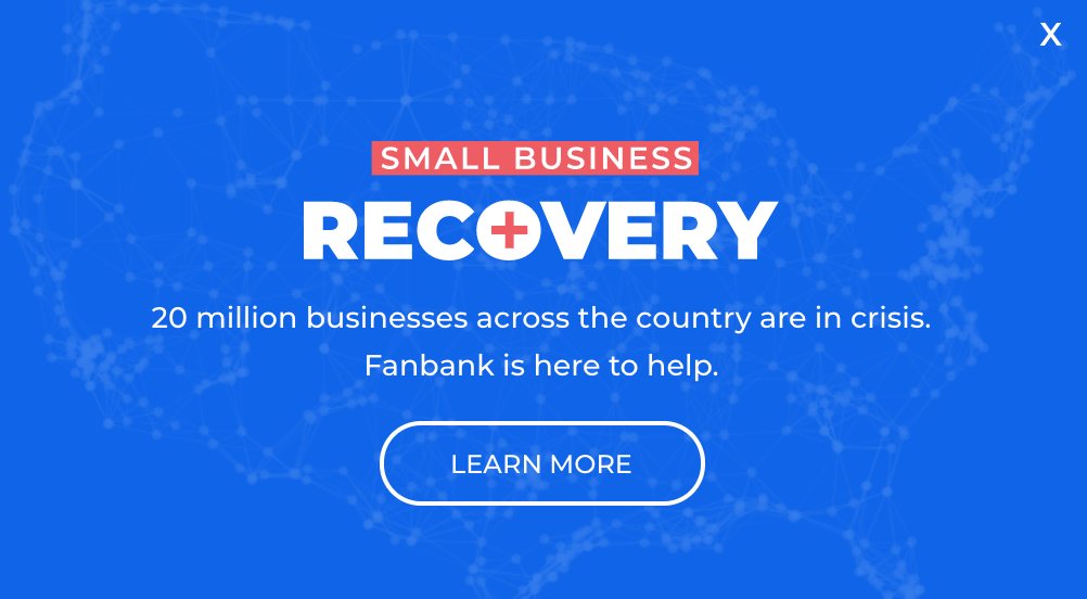 20 million businesses across the country are in crisis. Fanbank is here to help. fanbank.com/home/smbrecove… Activate your free account with this promo code: SMBRECOVER #fanbankcommunity