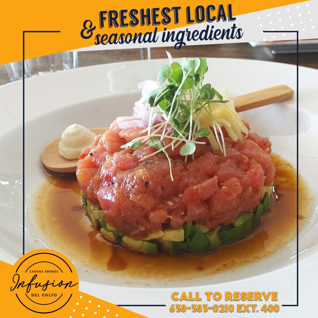 DelInfusion's tweet image. Tuna tartar
fresh raw marinated tuna, roasted garlic and pickled lemon puree, we invite you to try!

Call and reserve at: 638-383-0210 ext.400
buff.ly/3egiPJp
#freshandhealty #winelovers #lagunashoresresort #puertopenasco #rockypoint #sealovers #chefsignature #chefacuna