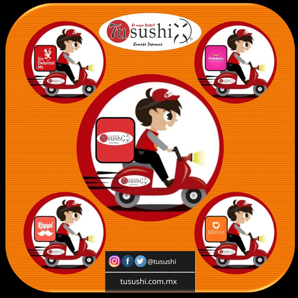 TusushiOficial's tweet photo. Tusushi con todo!!!!!! 🚲💨 🛵💨 🏍️💨 #sushi #tusushi #elmejorrollo #hechoenmexico #Rappi #sindelantalmx #piddelo #DidiFood https://t.co/KFMRzcnXC3