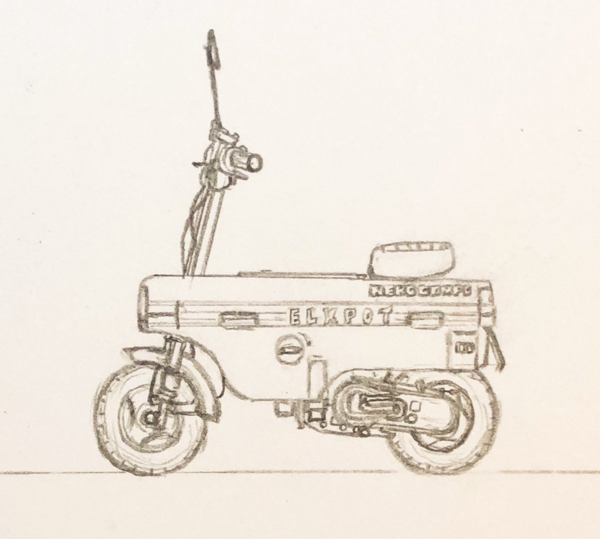 #バイクの日  
バイクを描くならモトコンポ??

#HONDA  #モトコンポ 