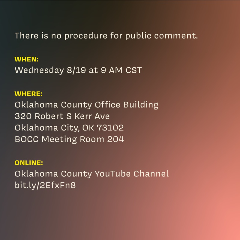 There is still no reinstated procedure for public comments in these meetings. Email your county commissioner to demand those dollars go to the community rather than reinforcing the harms of our dangerous county jail.