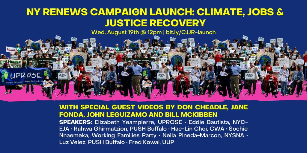 TODAY @ 12pm: videos from @Janefonda, @DonCheadle, @JohnLeguizamo @billmckibben + some of the most incredible leaders climate, labor, and community leaders in the state + you ==> demanding #ClimateJobsAndJustice for our communities. bit.ly/CJJR-launch