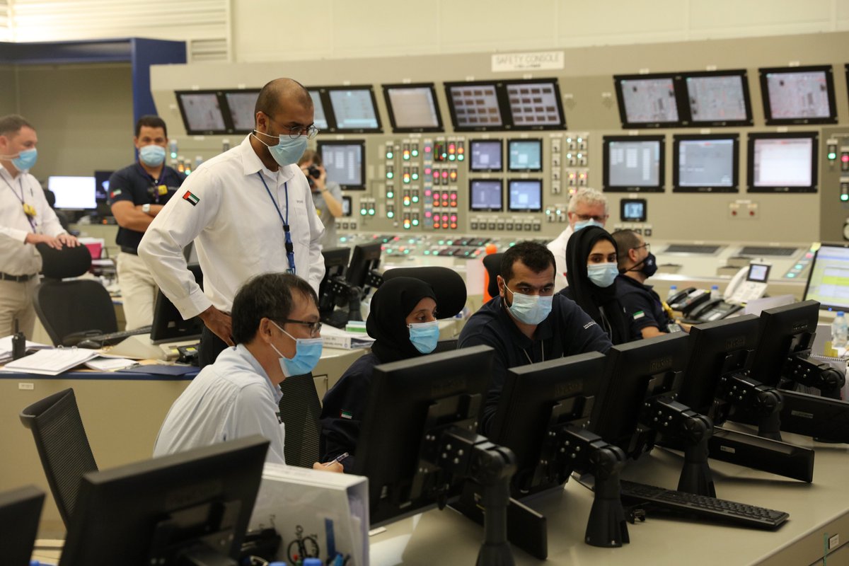 ENEC_UAE's tweet photo. We’re connected!  Unit 1 has safely and successfully connected to the UAE grid and the first megawatts of clean electricity have begun to be distributed to the Nation. https://t.co/LKzhuFhtvf