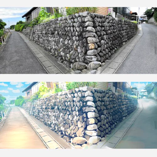 クリスタのイラスト調を使って、「アニメ風な画像加工」を作ってみよう！いつもの場所がアニメ化？！