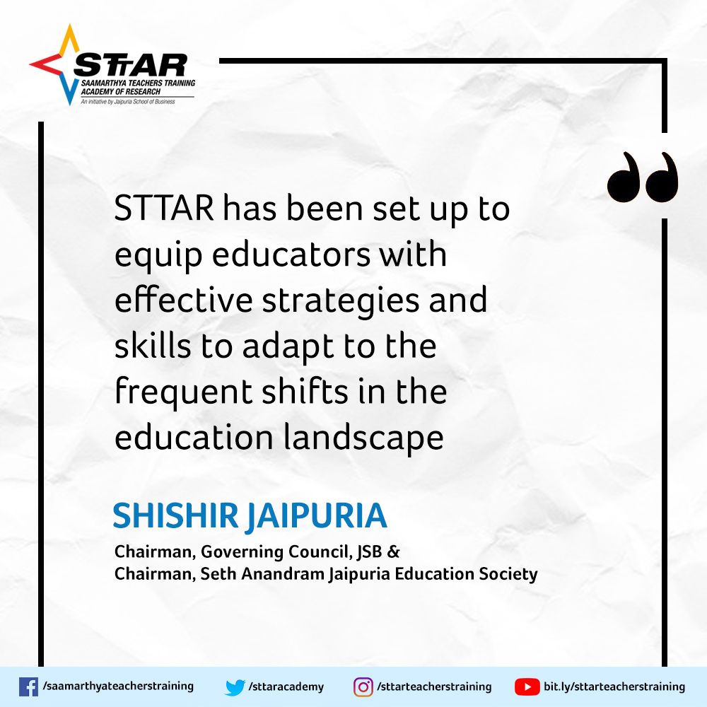 sttaracademy's tweet photo. With the new education policy, STTAR aims at creating effective learning strategies for both students and teachers.
#STTAR #onlineteacherstraining #TeachersTraining #primaryteachertraining #nurseryteachertraining #schoolteachertraining #teachertrainingcourse https://t.co/sS5kcVxN0q