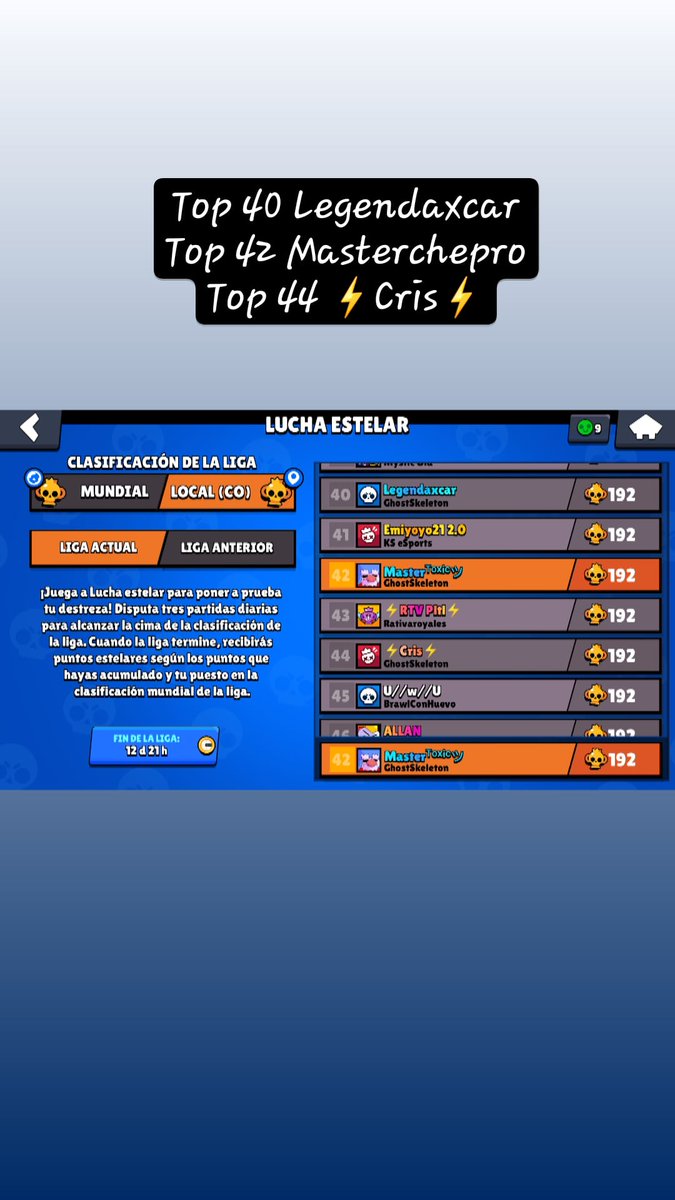 Sera que conseguiremos quedar en algun puesto del top esta temporada? :3 
#YoConfio ❤
Grandeeesss 🇨🇴👻🔥
<a href="/legendaxcar/">Legendaxcar</a> 
<a href="/XoOCriSOoX/">⚡Cris⚡</a> - <a href="/Cristian_p50/">El_Cris</a>