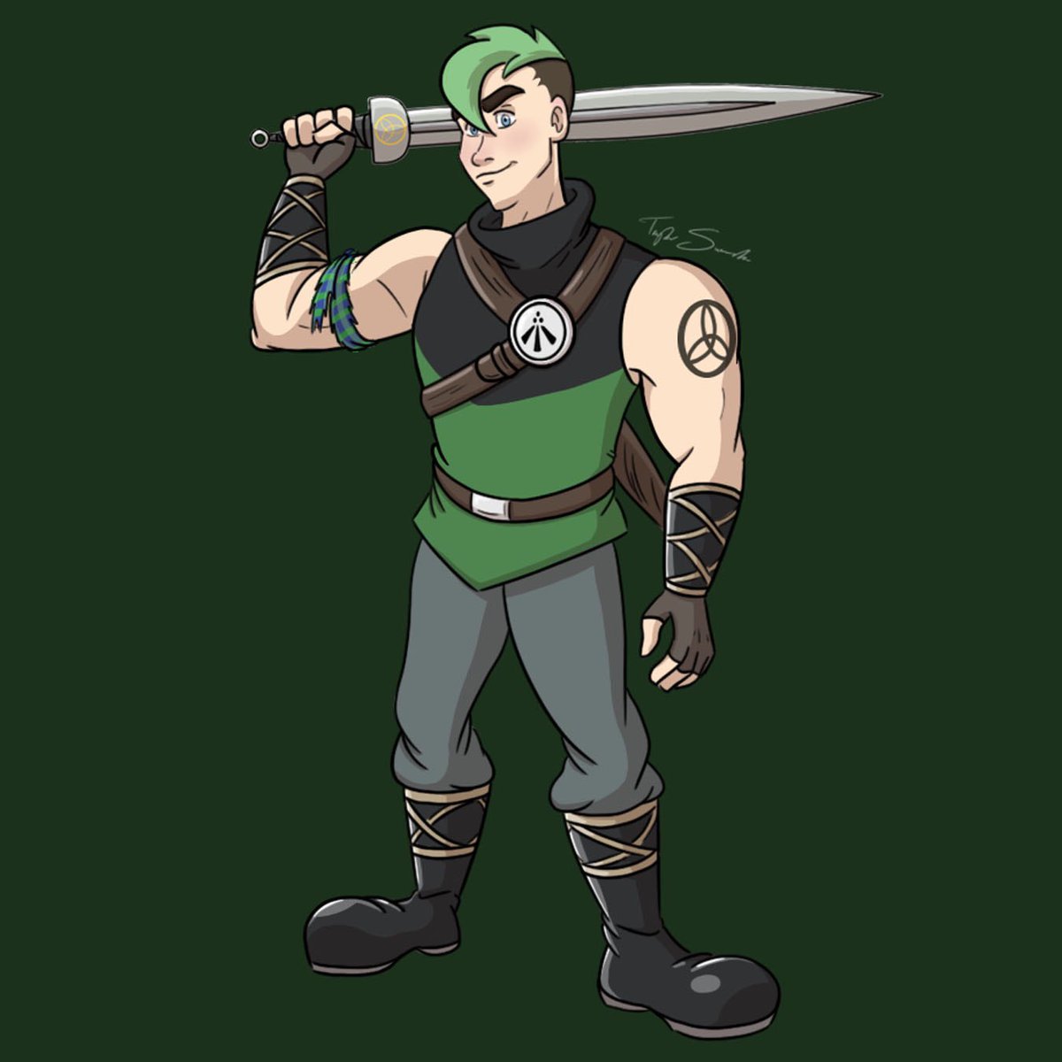 artsytaylors's tweet photo. Everyone, here is the man of the hour, Jet Kallan (he’s also from my Blue Phoenix story).
#ArtistOnTwitter #artist #illustrator #digitalart #digitalillustration #originalstory #fantasy #originalcharacter #characterdesign #irish #celticwarrior #greenhaircolor #irishsword https://t.co/k7c8Z4qGnR