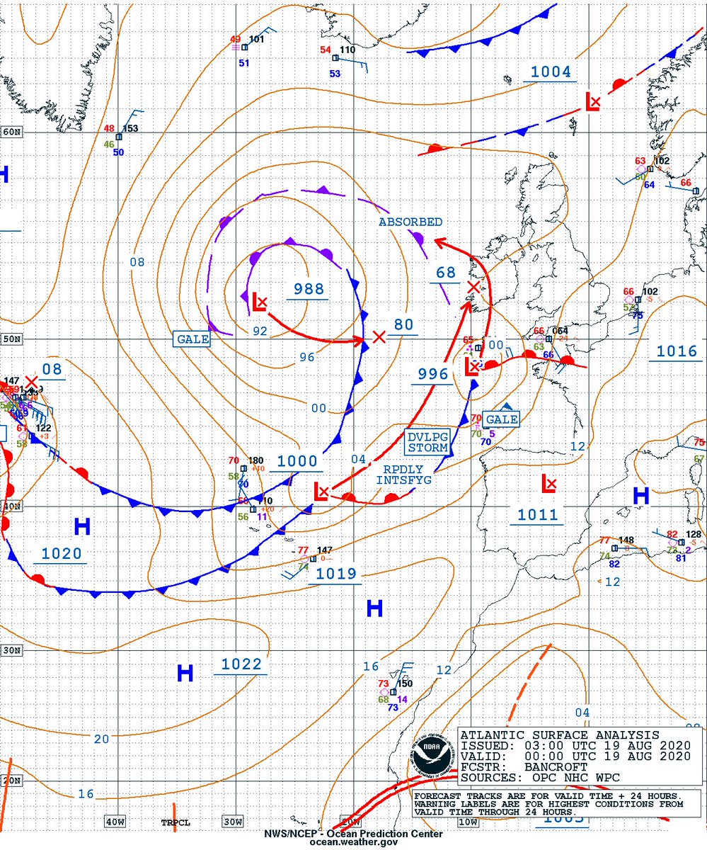 nolan_cathal's tweet photo. #StormEllen is deepening rapidly to the southwest of Ireland, with models indicating it will track a little further east. The focus for the strongest winds will be across East Munster, the East Cost and the East Midlands. Peak winds will gust to 180km/h.
#ClimateChange #ireland https://t.co/qHLngBXW9v