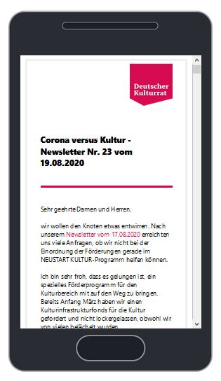 Deutscher Kulturrat (@dkrkultur) on Twitter photo #Corona vs. #Kultur: Im neuen Newsletter entwirrt unser Geschäftsführer <a href="/olaf_zimmermann/">Olaf Zimmermann</a> den Knoten des 1.000.000.000 Euro Programms NEUSTART KULTUR der <a href="/BundesKultur/">BKM Kultur & Medien</a>. Wer verteilt, wofür, welche Mittel? 115940.seu2.cleverreach.com/m/12154586/ #Corona vs. #Kultur: Im neuen Newsletter entwirrt unser Geschäftsführer <a href="/olaf_zimmermann/">Olaf Zimmermann</a> den Knoten des 1.000.000.000 Euro Programms NEUSTART KULTUR der <a href="/BundesKultur/">BKM Kultur & Medien</a>. Wer verteilt, wofür, welche Mittel? 115940.seu2.cleverreach.com/m/12154586/