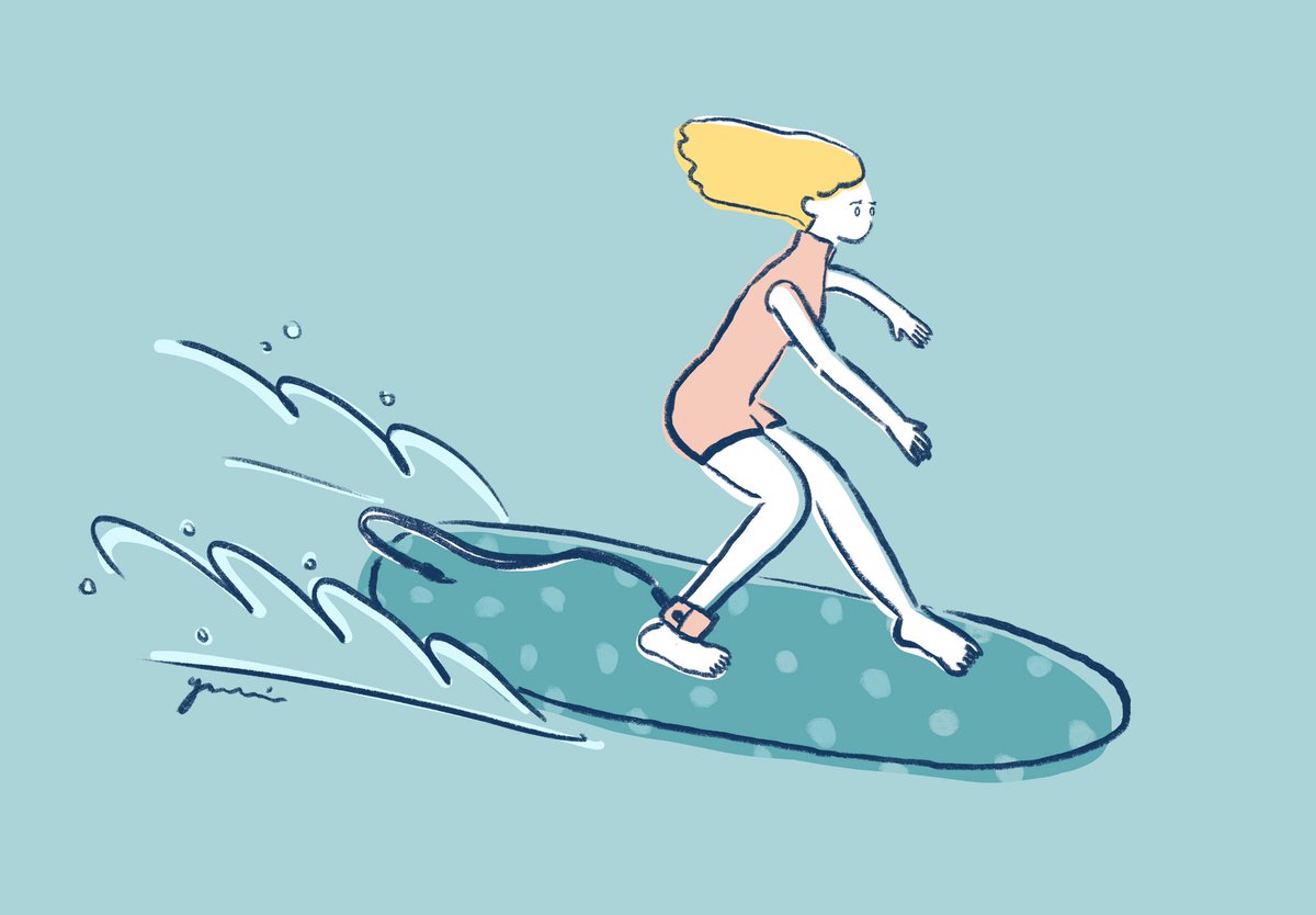 まつもとゆり Illustration Surfillustration Surf Sea Ocean Surfer Surfergirl Surfgirl サーフィン イラスト サーフイラスト サーフィン女子 ガールズイラスト 女の子の イラスト 海 海イラスト 夏イラスト Adobefresco 海のある生活
