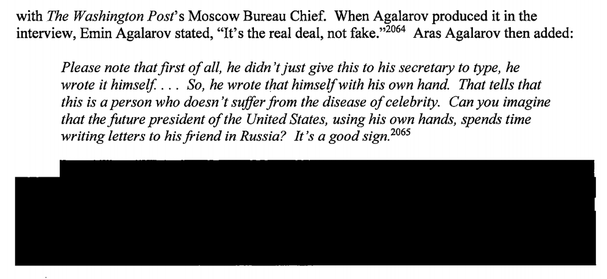 Then on April 8, 2016 Aras brings it with him to an interview with the WaPo, as "proof" that "the future president of the United States" spends his time writing his friends in Russia.Something is of [redacted] interest about this interview/exchange.2/3