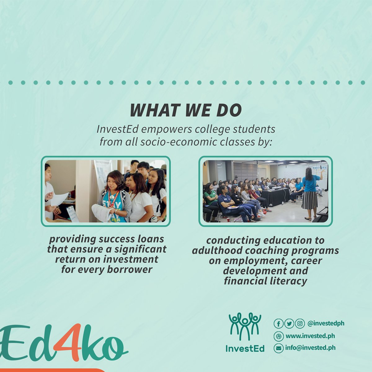 investedph's tweet photo. Since day 1, InvestEd stayed true to its commitment to provide quality service and student-centric loan programs to ensure a student’s success.
#InvestEdAko
#InvestEdPH https://t.co/04HRLM48P3