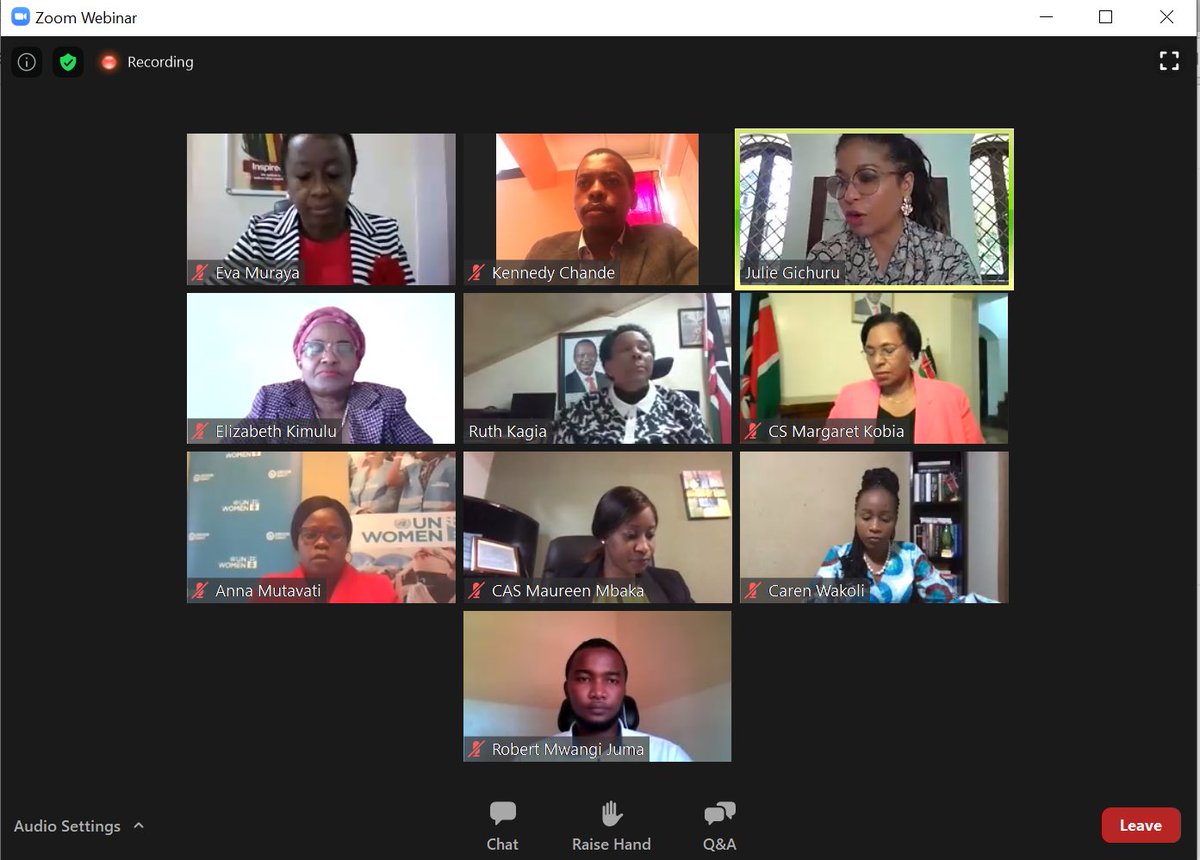 GenUKenya's tweet photo. Ongoing: A webinar analyzing gender in employment and labor market in Kenya. The discussions are focusing on the barriers and opportunities for young women and men. #GenUKenya https://t.co/IhwRBn2622