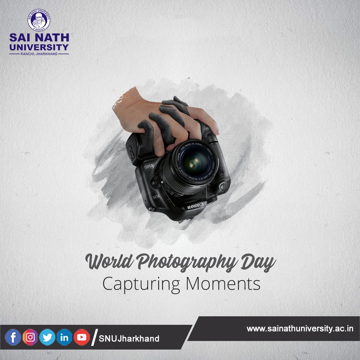 SNUJharkhand's tweet photo. “Taking an image, freezing a moment, reveals how rich reality truly is.”
#SaiNathUniversity wishes you all a very Happy #WorldPhotographyDay 

Visit: https://t.co/KMxt6wrQFD https://t.co/h9lW9EN3ii