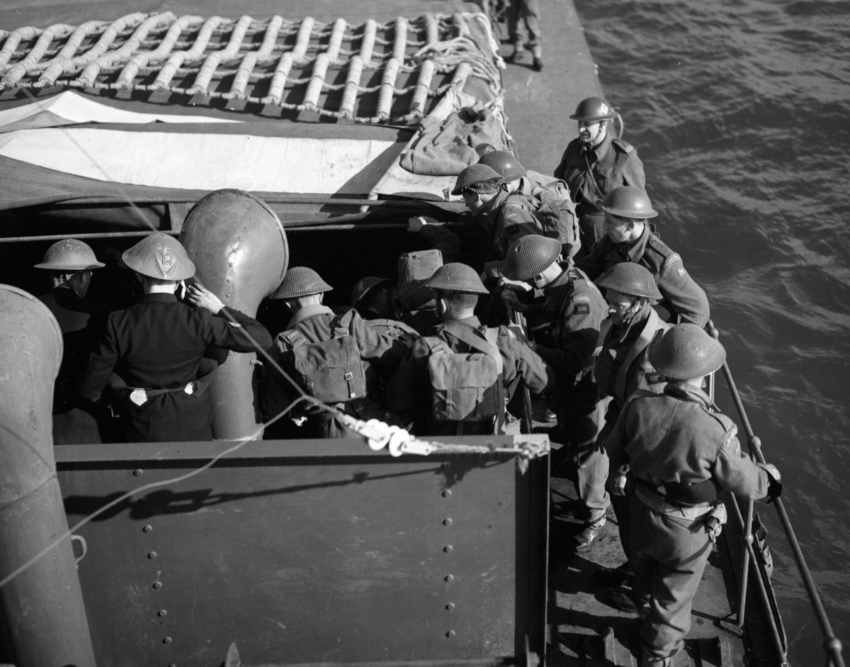 Canadian troops aboard landing craft en route to Dieppe, France, 19 August 1942. Credit: Frank Royal.