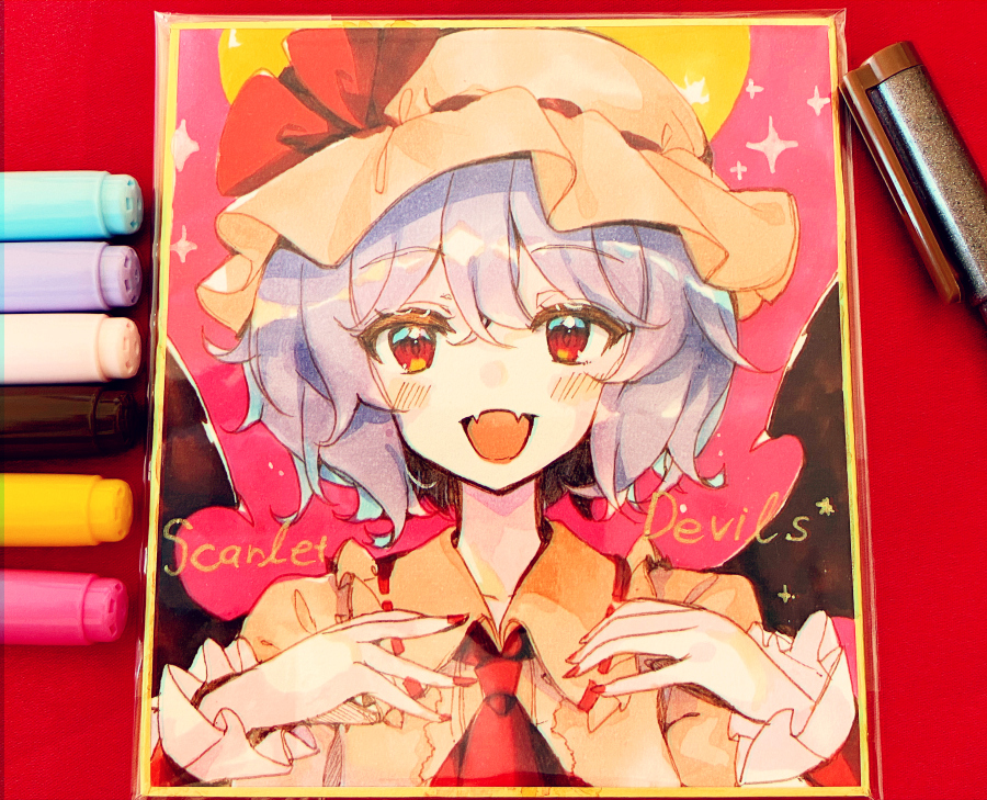レミリア・スカーレット 「色紙レミリアちゃん🦇🌟 」|kirero🦇☀️のイラスト