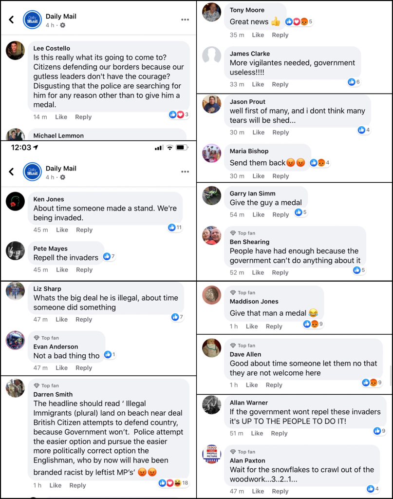 ANTI-SOCIAL: And that’s not the only pro-violence against refugees  post up there today. Compare and contrast the moderated comments on their website about the assault on a freshly-landed migrant versus the free-for-all glee on Facebook.