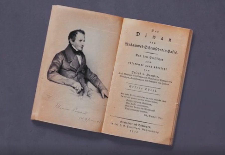 Meanwhile, Austrian orientalist, Joseph von Hammer- #Purgstall translated Hafez Shirazi's Divan into German and delivered it to Goethe.Influenced by  #Hafez's poems, Goethe regained his poetic nature, living in Hafez's world led him to compose 15 new poems in 1 week.
