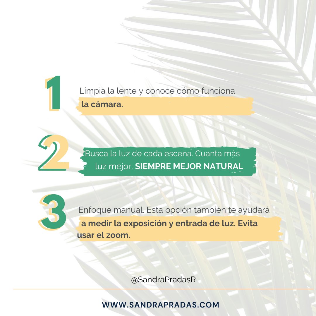 SandraPradasR's tweet photo. #DíaMundialDeLaFotografía 👇🏽
📷 Conoce la cámara de tu teléfono
☀️ Luz natural
👁 Enfoque manual (olvida el zoom)
#SandraPradasTips #MarketingDigitalFotógrafos #SocialMediaSevilla https://t.co/5Sc6KSUbMh
