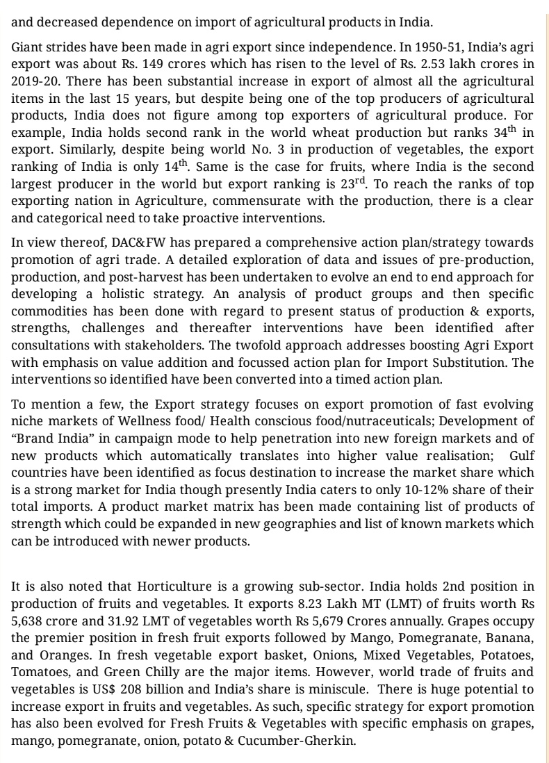 Brands_India's tweet image. Farm exports rise 23.24% to Rs.25,552.7 cr. in March-June compared to the corresponding period in 2019.

Export Promotion Forums for specific Agri products have been constituted under @APEDADOC at the behest of Ministry of Agriculture.