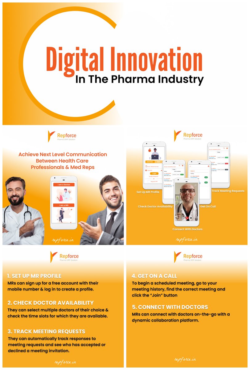 RepForce's tweet photo. As the #covid19 continues to spread, pharma companies are realizing the importance of providing digital tools. 
RepForce has joined on the bandwagon to support the healthcare companies &amp; Med Reps in achieving this #digitaltransformation.

Book a free demo: https://t.co/qNBnZfh5kW https://t.co/LjPESbQzfR
