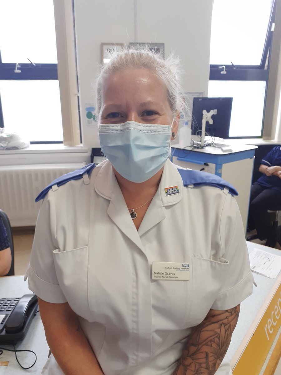 #Meettheteam meet Natalie, one of our brilliant trainee nurse associates! She always strives high to provide excellent patient care, and is a highly valued member of the 6 team as well as being a busy mum of 2!  <a href="/natalie18689592/">natalie</a> @stanners1807