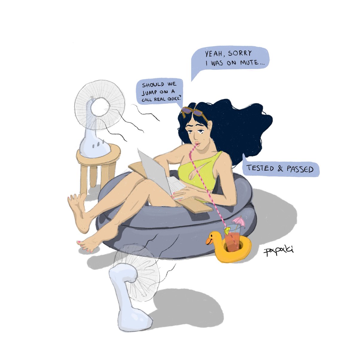 vasileiapap1's tweet photo. Anyone dealing with the UK heatwave like this? No? Just me? 🤷🏼‍♀️ #illustration #illustrationartists #storytelling #wfh #ukheatwave #Summer2020 https://t.co/Z6OVHrCjU6
