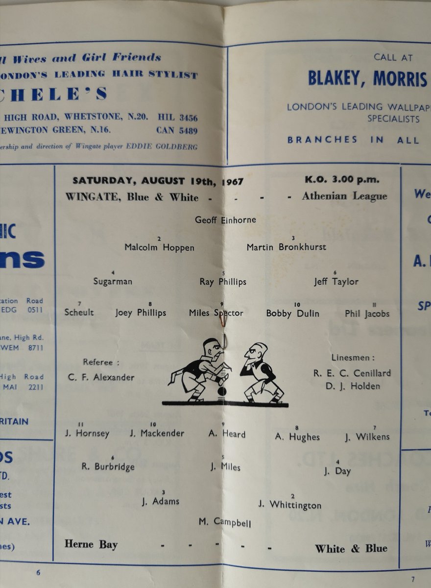 TonyHom33's tweet photo. @NonLgeProgs
#WProgs
On this day1967 @HerneBayFC travelled to play #WingateFC in an #AthenianLeague game. The #HallLane ground was demolished in 1972 to extend the M1. In 1991 they merged with Finchley and now play as @WinFinchleyFC in @IsthmianLeague Prem. https://t.co/g0HjmyTcEM