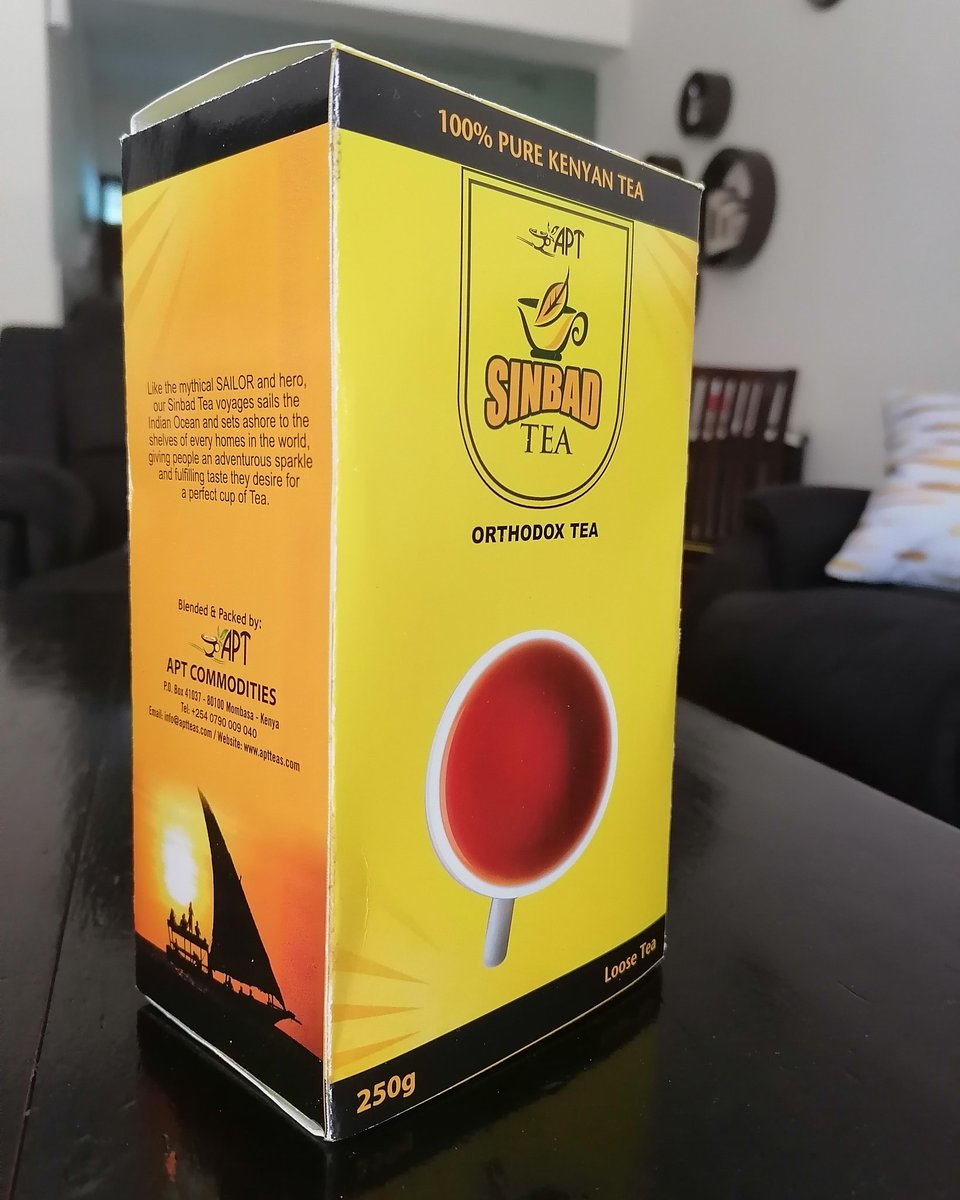 aptteas's tweet photo. Like the mythical SAILOR and hero, our SINBAD ORTHODOX TEA voyages the Indian Ocean and sets ashore to the shelves of every homes in the world, giving people an adventurous sparkle and fulling taste they desire for a perfect cup of Tea.
#AptTeas #KenyanTea #SinbadTea #Orthodox https://t.co/mhpYEJk3xv