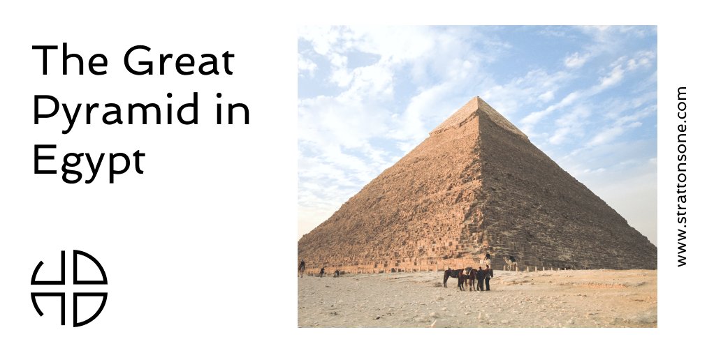 StrattonsB's tweet image. The base of the Great Pyramid in Egypt is large enough to cover ten football fields. According to the Greek historian, Herodotus, it took 400,000 men for twenty years to construct this great monument. #architecturalfacts #strattonsone #smartarchitechtures #architecturaldesigns