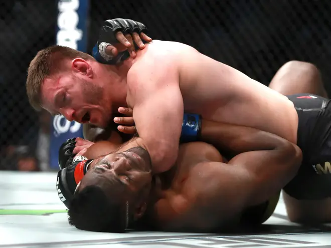 Flipback123's tweet photo. @LazerBear00792 @MKEONLY @ufc Francis is great but he can't wrestle. lol. He already got his chance and lost. it's time for @JonnyBones to avenge @dc_mma and win the title. https://t.co/csI4TFVBdn