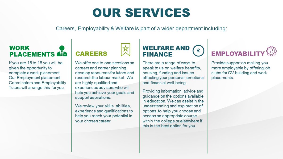 CareersTMC's tweet image. Here’s what your award winning Careers &amp;amp; Welfare team can offer you.  Contact us careers&amp;amp;welfare@tmc.ac.uk or 033333 222 444