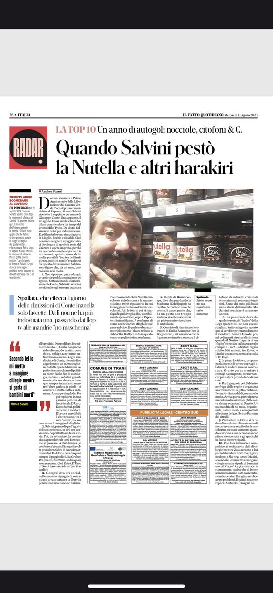 Surfiniae's tweet photo. #19Agosto2020 #IlFattoQuotidiano #IlCapitone https://t.co/hCNOTfkaSf