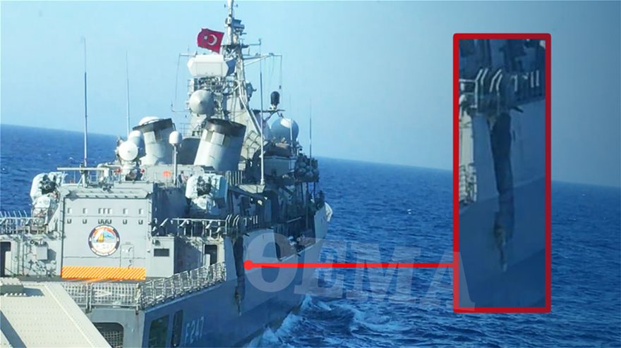 Here are some better-quality pictures of the purported damage sustained by the Turkish Kemal Reis frigate a few days ago, after it was "touched" by a Greek frigate, following dangerous maneuvers by the Turkish ship's captain. (via  @protothema)