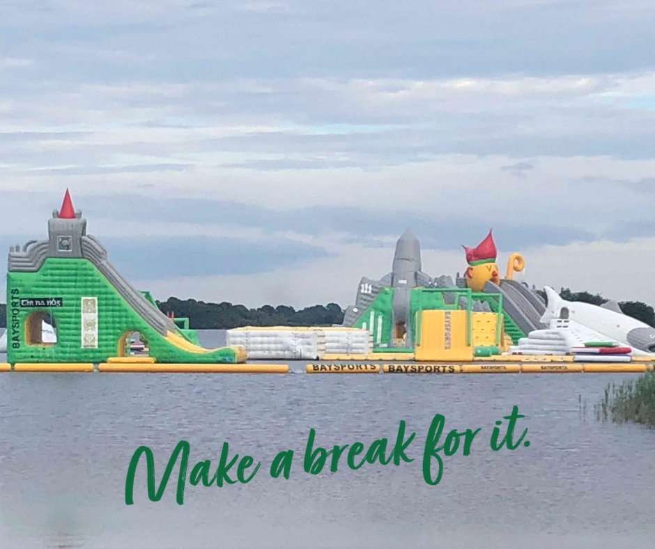Make a break for #Athlone &amp; spend a day at <a href="/Baysports_ie/">Baysports</a> with their impressive collection of slides and platforms along with the largest inflatable waterslide in the world, it’s a great experience for all ages. Visit baysports.ie  #Makeabreakforit #Heartofit