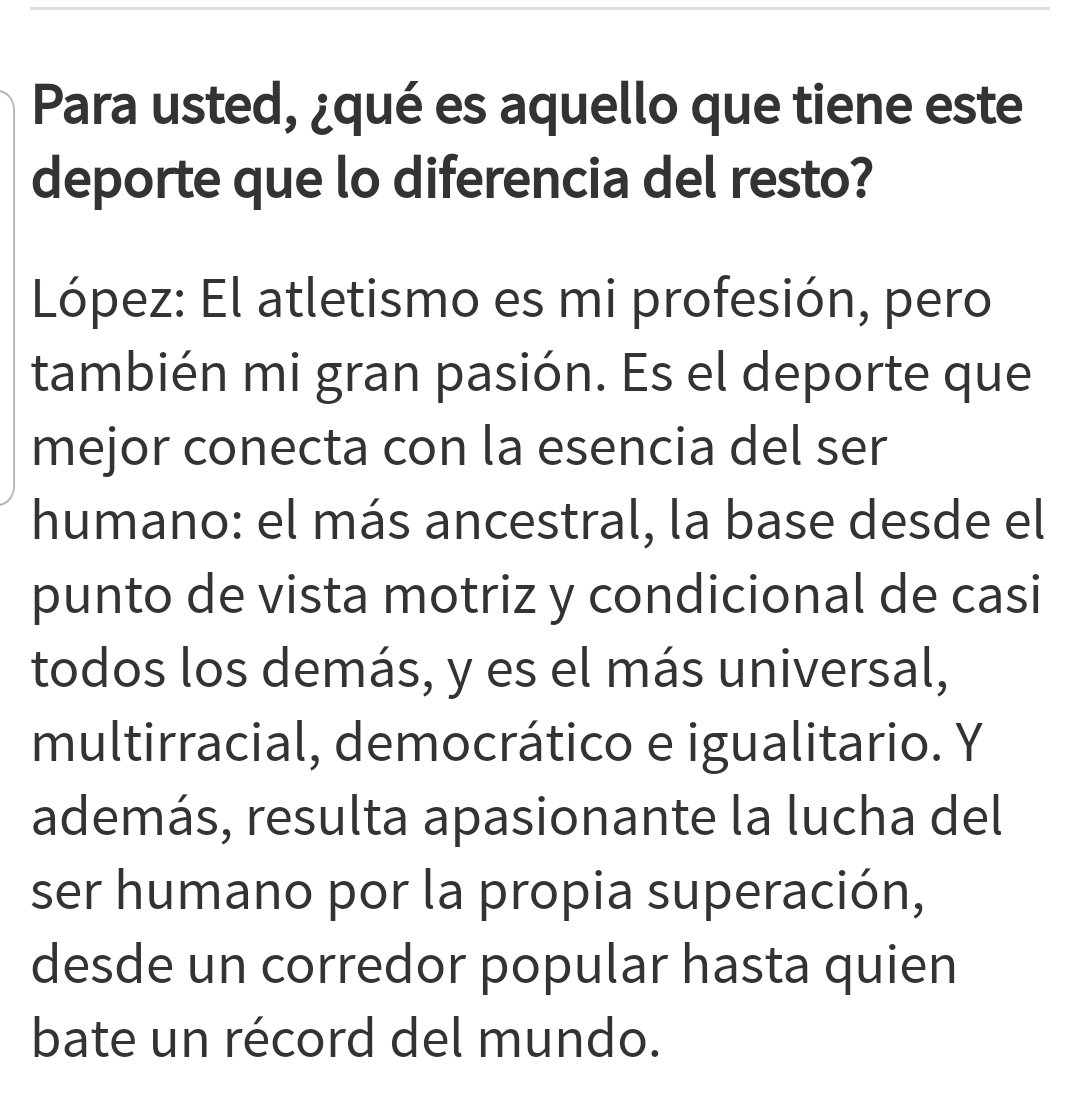 pedroesteso's tweet photo. ¡Qué manera más bonita, acertada y completa de definir nuestro deporte!   Palabras de todo un sabio y apasionado del atletismo, el "profe" Jose Luis López. https://t.co/MVJHzNA1fK
