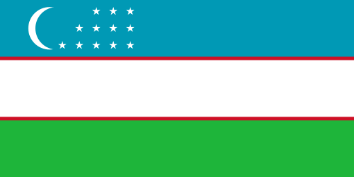 Uzbekistan. 7/10. Adopted in 1991. Blue represents the sky and the clear water. White symbolises peace and purity. Green stands for the diverse nature of the country. The red stripes are a symbol of pulsating life. 12 stars as 12 is a significant number is Islam.